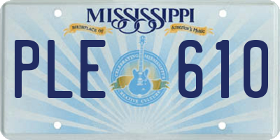 MS license plate PLE610
