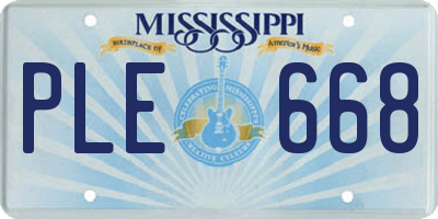 MS license plate PLE668