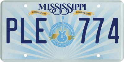 MS license plate PLE774