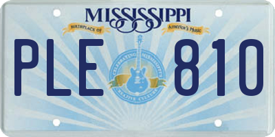 MS license plate PLE810