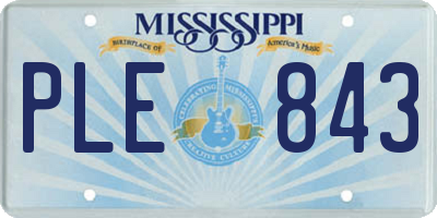 MS license plate PLE843