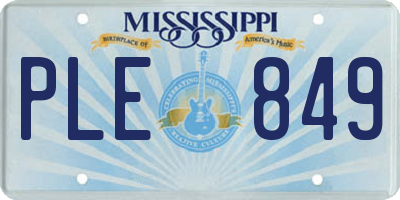 MS license plate PLE849