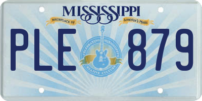MS license plate PLE879