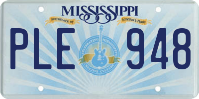 MS license plate PLE948