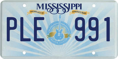 MS license plate PLE991