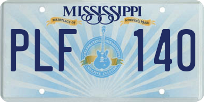 MS license plate PLF140
