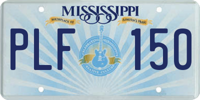MS license plate PLF150