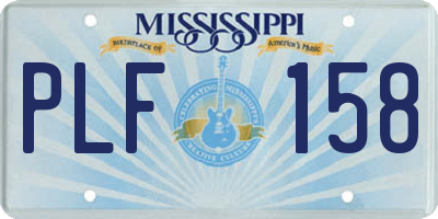 MS license plate PLF158