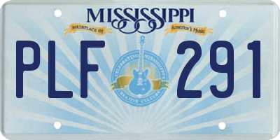 MS license plate PLF291