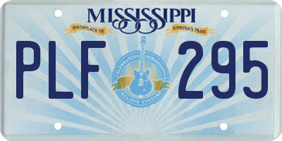 MS license plate PLF295