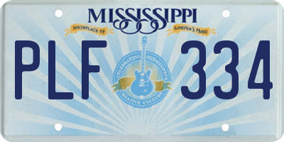 MS license plate PLF334
