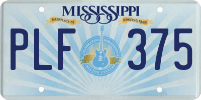MS license plate PLF375