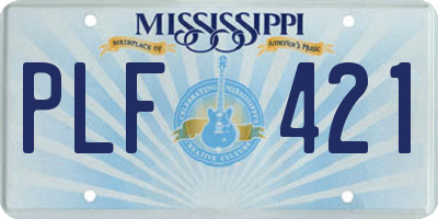 MS license plate PLF421
