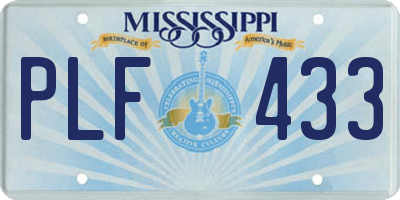 MS license plate PLF433
