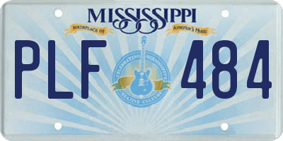 MS license plate PLF484