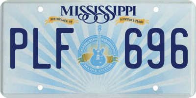 MS license plate PLF696