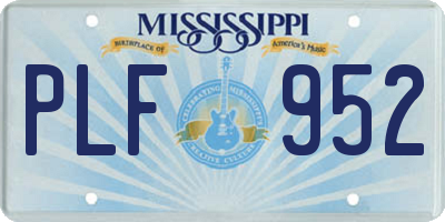 MS license plate PLF952