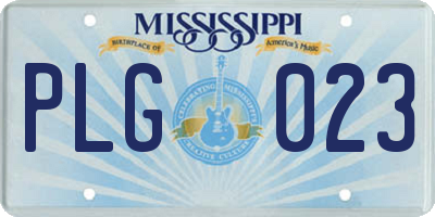 MS license plate PLG023
