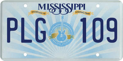 MS license plate PLG109