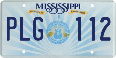 MS license plate PLG112