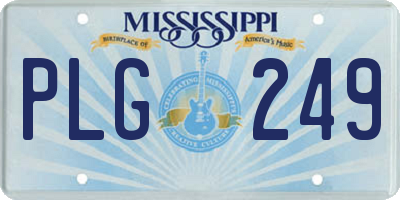MS license plate PLG249