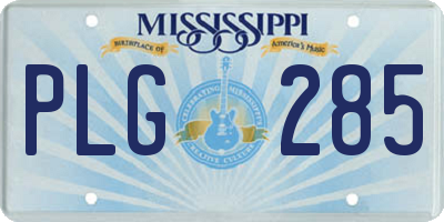 MS license plate PLG285