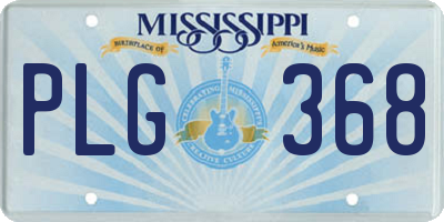 MS license plate PLG368