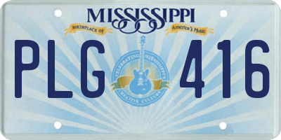 MS license plate PLG416