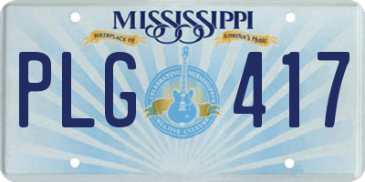 MS license plate PLG417