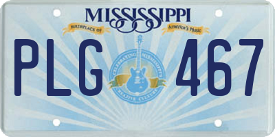 MS license plate PLG467