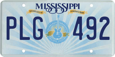 MS license plate PLG492