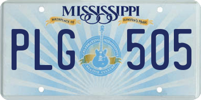MS license plate PLG505