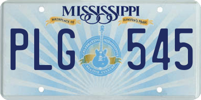 MS license plate PLG545