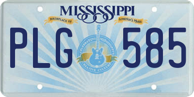 MS license plate PLG585