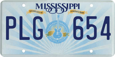MS license plate PLG654