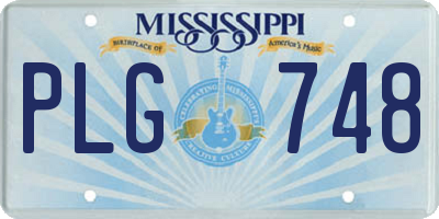 MS license plate PLG748