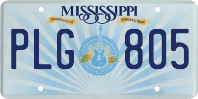 MS license plate PLG805