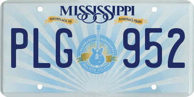 MS license plate PLG952