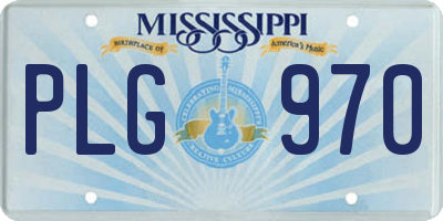 MS license plate PLG970
