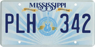 MS license plate PLH342