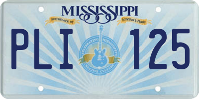 MS license plate PLI125