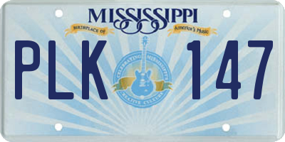 MS license plate PLK147