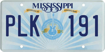 MS license plate PLK191