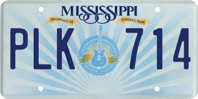 MS license plate PLK714