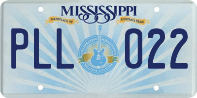 MS license plate PLL022