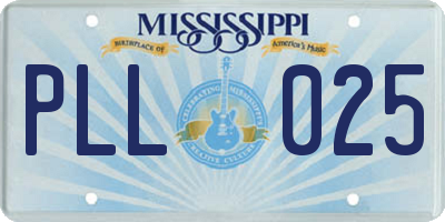 MS license plate PLL025