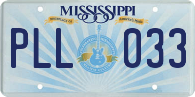 MS license plate PLL033