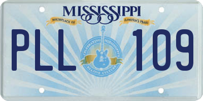 MS license plate PLL109