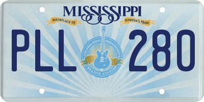 MS license plate PLL280