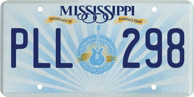 MS license plate PLL298